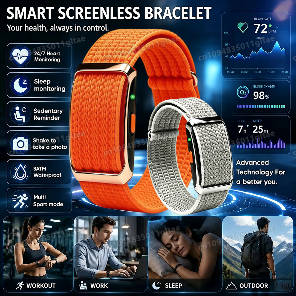 Health Wellness Bracelet - Akıllı Bileklik, Fitness Takip Cihazı, IP68
