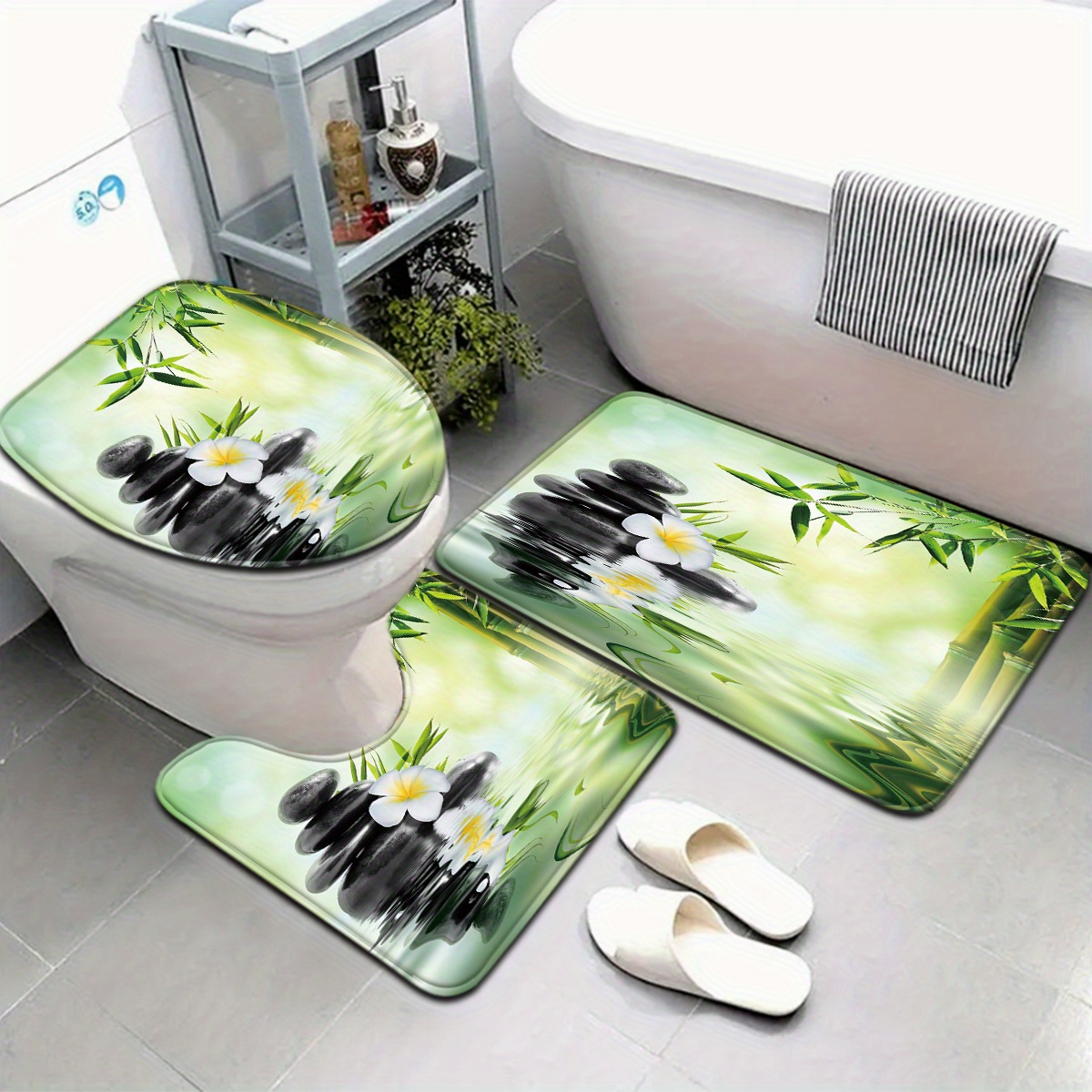 Bamboo Bath Mat - 3 Parça Çin Bambu Su Özelliği