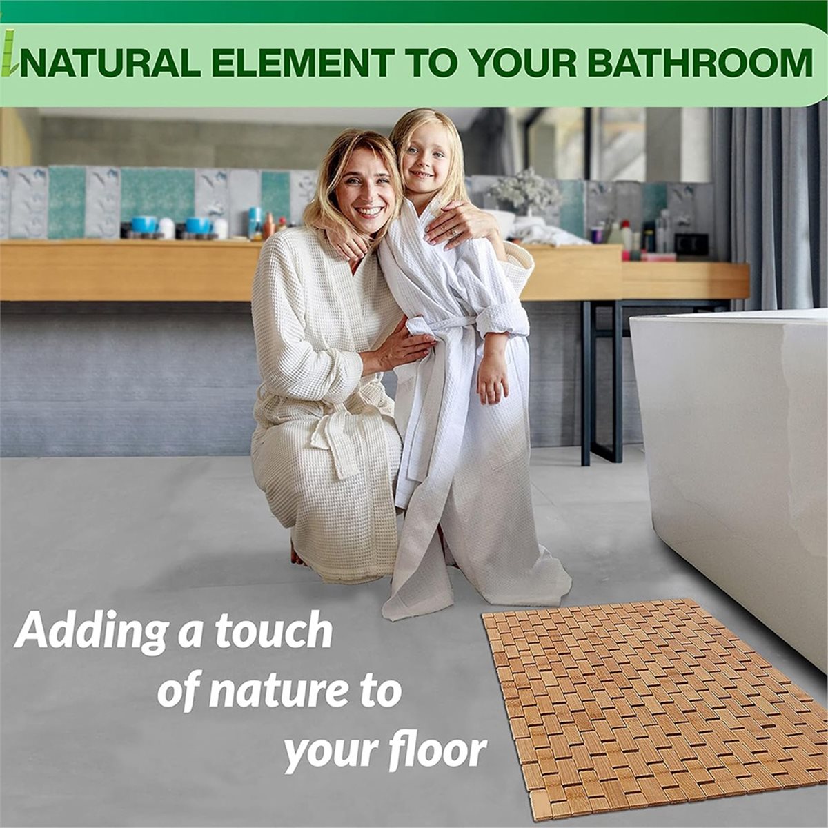 Bamboo Bath Mat - NOCM Bambu Banyo Paspası - Katlanabilir
