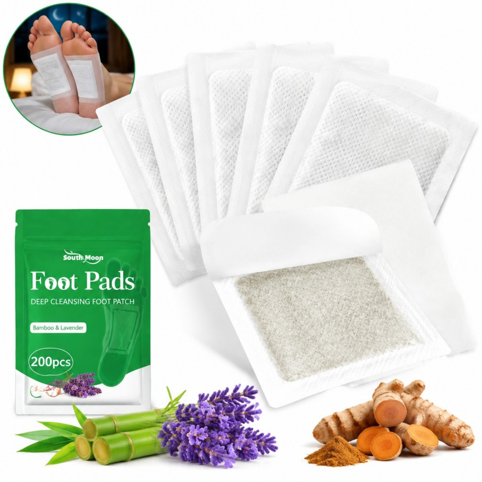 Detox Foot Patch - 12/36/60/120 adet Zerdeçal Ayak Bakım Bantları