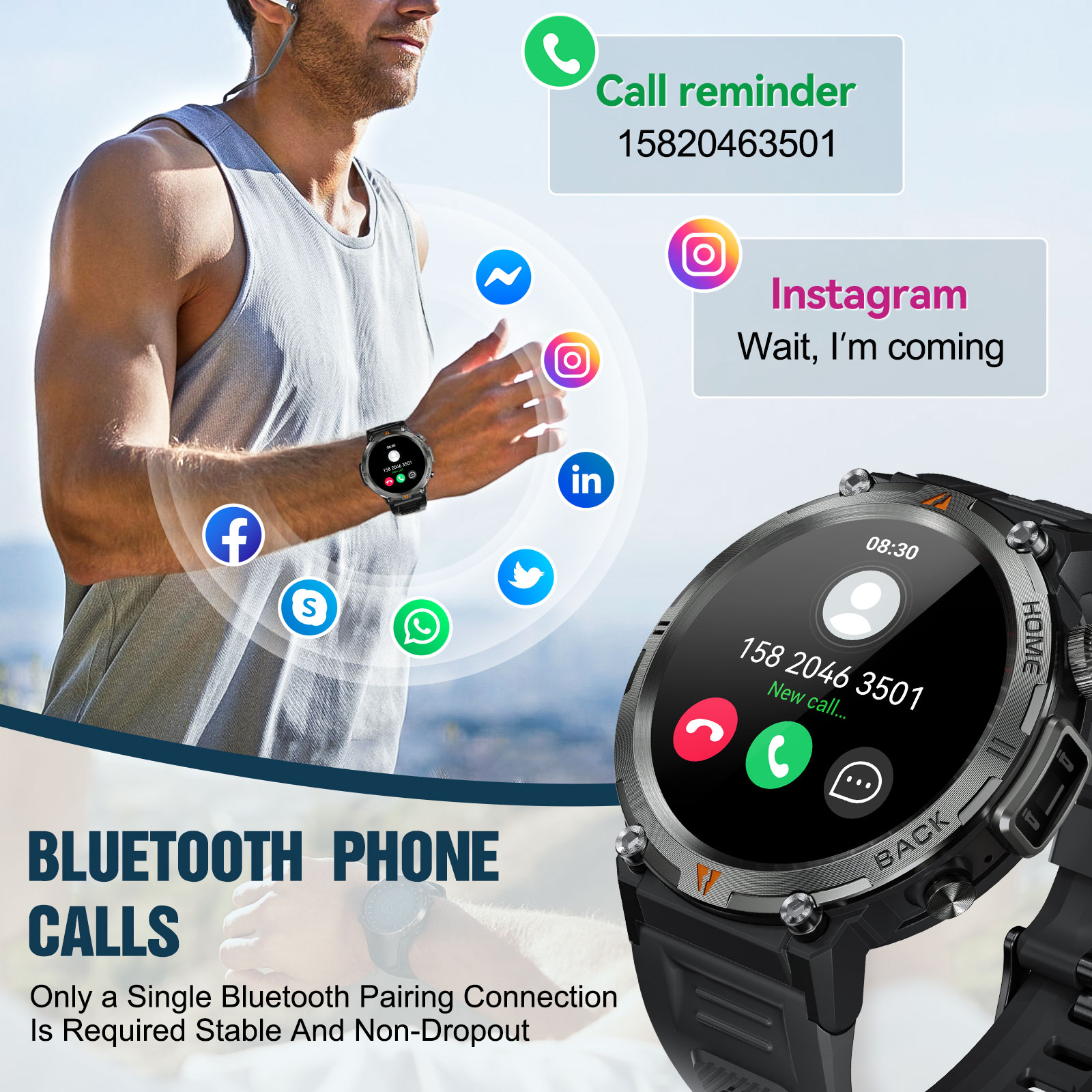 EIGIIS KE3 Bluetooth çağrı akı - Health Wellness Bracelet incelemesi ve fiyatı