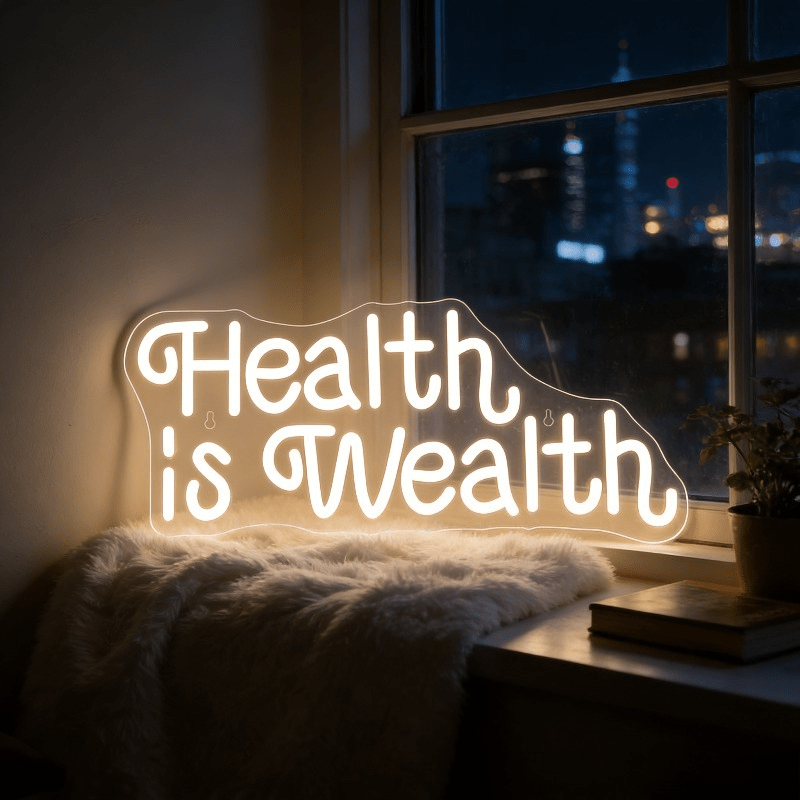 Sağlık, Zenginlik Neon Tabela  - Health Wellness Lifestyle incelemesi ve fiyatı