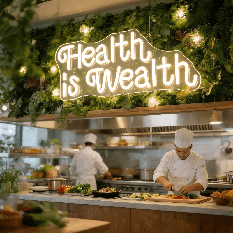Sağlık, Zenginlik Neon Tabela  - Health Wellness Lifestyle incelemesi ve fiyatı
